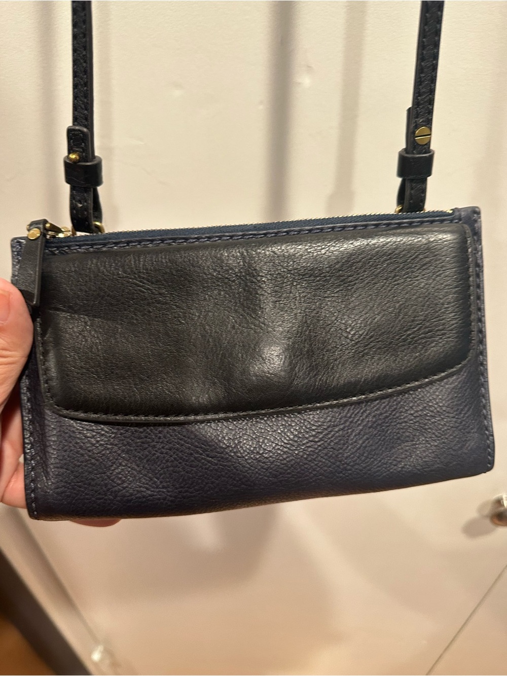 Fossil Black Leather Crossbody Wallet Bag - Picture 3 of 10